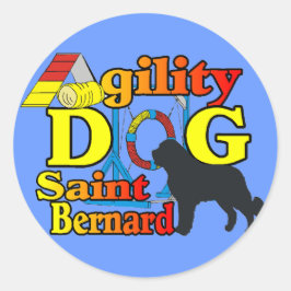 Saint Bernard Agility Gifts Ronde Sticker