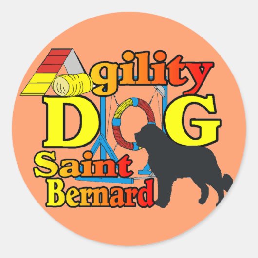 Saint Bernard Agility Gifts Ronde Sticker (Voorkant)