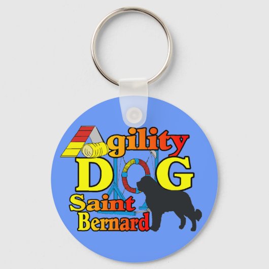 Saint Bernard Agility Gifts Sleutelhanger (Voorkant)