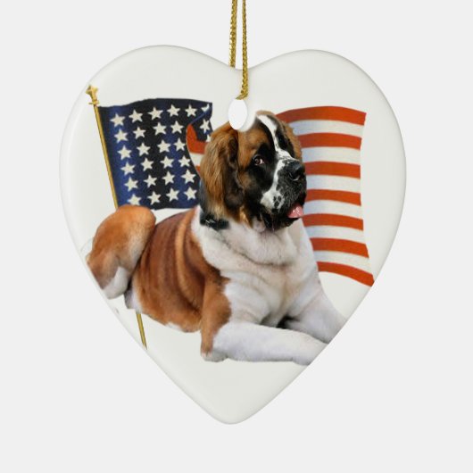 Saint Bernard All American Keramisch Ornament (Rechts)