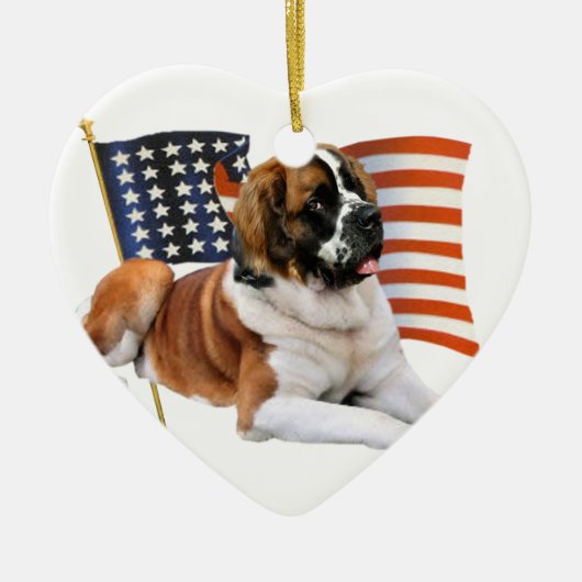 Saint Bernard All American Keramisch Ornament (Voorkant)