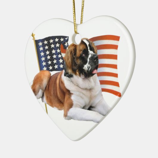 Saint Bernard All American Keramisch Ornament (Links)