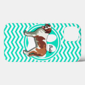 Saint Bernard; Aqua Green Chevron Case-Mate iPhone Case (Achterkant (horizontaal))