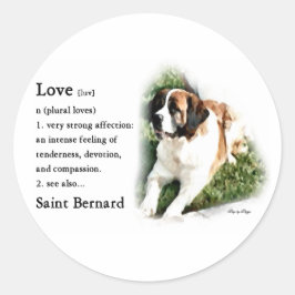 Saint Bernard Art Gifts Ronde Sticker