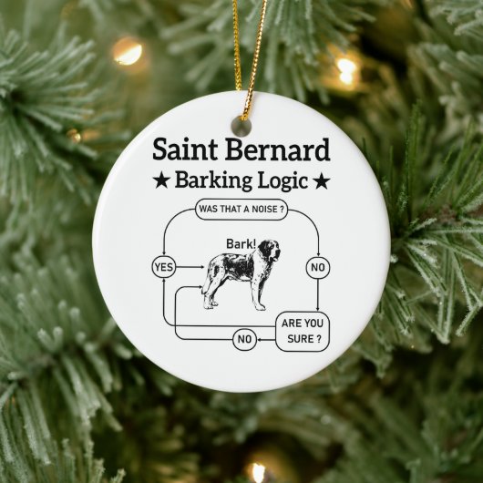 Saint Bernard Barking Logic Grappige hondeneigenaa Keramisch Ornament (Boom)