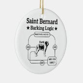 Saint Bernard Barking Logic Grappige hondeneigenaa Keramisch Ornament (Rechts)