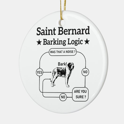 Saint Bernard Barking Logic Grappige hondeneigenaa Keramisch Ornament (Links)