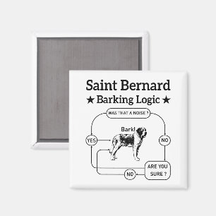 Saint Bernard Barking Logic Grappige hondeneigenaa Magneet