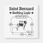 Saint Bernard Barking Logic Grappige hondeneigenaa Magneet (Voorkant)