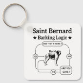 Saint Bernard Barking Logic Grappige hondeneigenaa Sleutelhanger (Voorkant)
