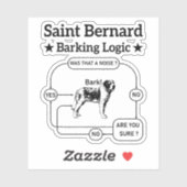 Saint Bernard Barking Logic Grappige hondeneigenaa Sticker (Vel)