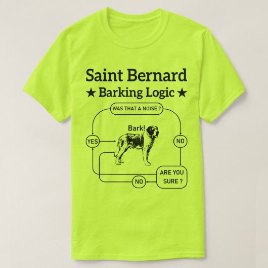 Saint Bernard Barking Logic Grappige hondeneigenaa T-shirt (Design voorkant)