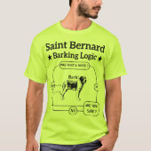 Saint Bernard Barking Logic Grappige hondeneigenaa T-shirt (Voorkant)