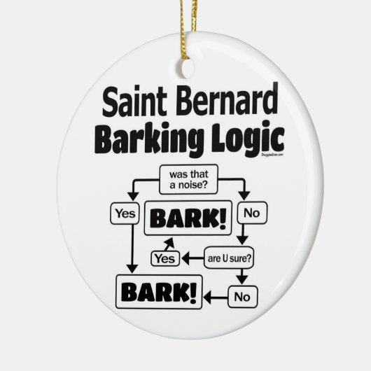 Saint Bernard Barking Logic Keramisch Ornament (Links)