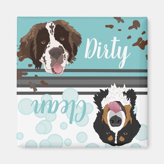 Saint Bernard Bernese Dirty/Clean Dishwasher Magneet (Voorkant)