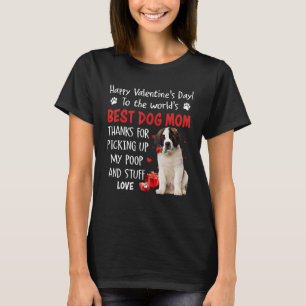 Saint Bernard Best Dog Ma Valentijnsdag Funny Pu T-shirt