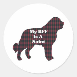 Saint Bernard BFF Saint icker Ronde Sticker