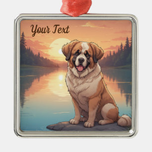 Saint Bernard bij het meer Metalen Ornament