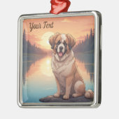 Saint Bernard bij het meer Metalen Ornament (Links)