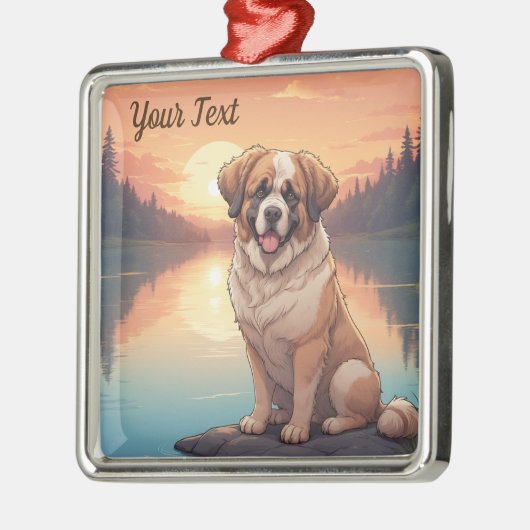 Saint Bernard bij het meer Metalen Ornament (Links)