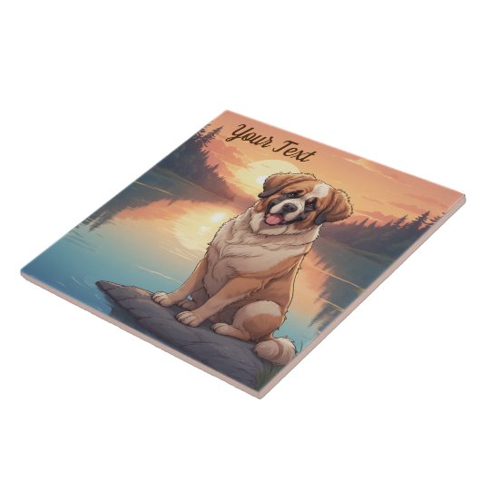 Saint Bernard bij het meer Tegeltje (Zijkant)