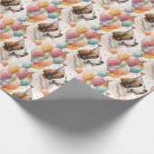 Saint Bernard Birthday Balloons Watercolor Cadeaupapier (Hoek)