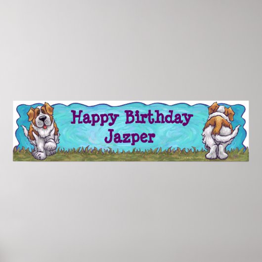 Saint Bernard Birthday Banner Poster (Voorkant)