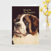 Saint Bernard Birthday Card Kaart (Gele Bloem)