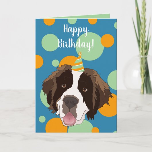  Saint Bernard Birthday Kaart (Voorkant)