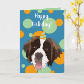  Saint Bernard Birthday Kaart (Gele Bloem)
