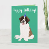  Saint Bernard Birthday Kaart (Voorkant)