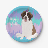Saint Bernard Birthday Paper Bord (Voorkant)