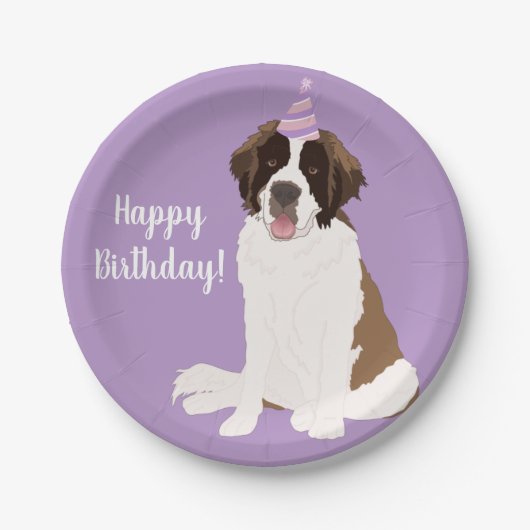 Saint Bernard Birthday Paper Bord (Voorkant)