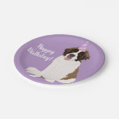 Saint Bernard Birthday Paper Bord (Gekanteld)