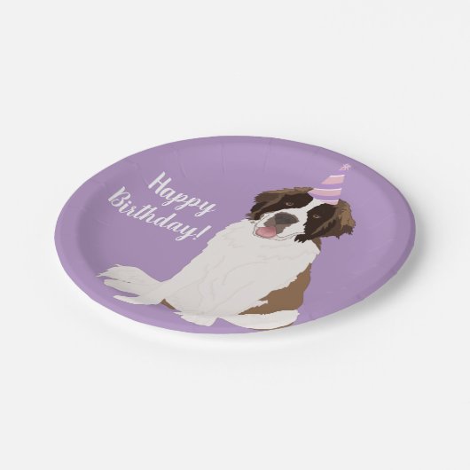 Saint Bernard Birthday Paper Bord (Gekanteld)