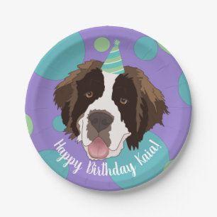 Saint Bernard Birthday Papieren Bordje