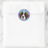 Saint Bernard Birthday Ronde Sticker (Tas)