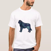 Saint Bernard Black Waterverf Silhouette T-shirt (Voorkant)