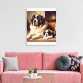 saint bernard canvas afdruk (Insitu (Woonkamer))