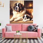 saint bernard canvas afdruk (Insitu (Woonkamer))