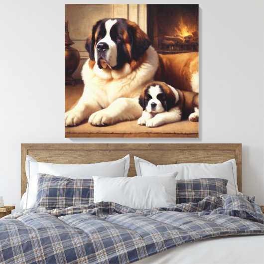 saint bernard canvas afdruk (Insitu (Slaapkamer))