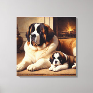 saint bernard canvas afdruk