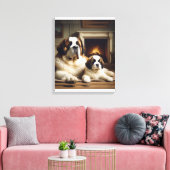 saint bernard canvas afdruk (Insitu (Woonkamer))