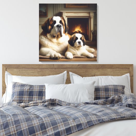 saint bernard canvas afdruk (Insitu (Slaapkamer))