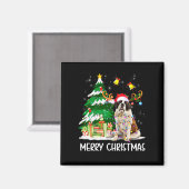 Saint Bernard Christmas Lights Tree Santa Xmas Paj Magneet (Voorkant / Achterkant)