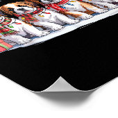 Saint Bernard Christmas Pupes Dog Lovers Funny Hol Poster (Hoek)