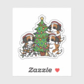 Saint Bernard Christmas Tree Sticker (Vel)