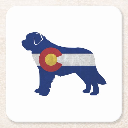 Saint Bernard Colorado Flag Silhouette Kartonnen Onderzetters (Voorkant)