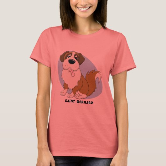 Saint Bernard Dames Ringer T-Shirt (Voorkant)
