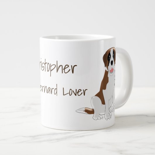 Saint Bernard Design - Gepersonaliseerd Grote Koffiekop (Voorkant rechts)